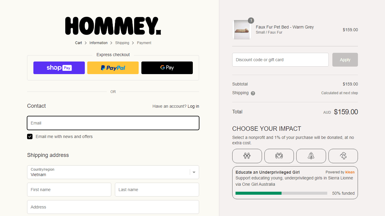 How to apply Hommey coupon code